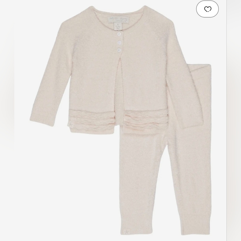 Barefoot Dreams baby girl pale pink 2-piece set